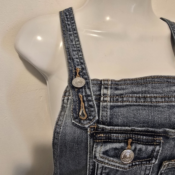 Tillys Almost Famous - Fray Denim Shortall Overalls - Picture 4 of 16
